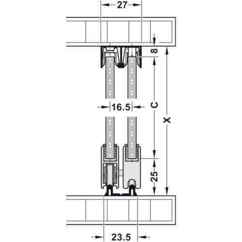 Ảnh Bánh Xe Trượt Slido F-line14 25a Hafele 415.13.103