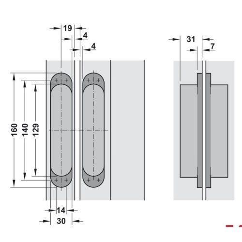 Bản lề âm 3D K 7080 Hafele 927.91.833 4 Kích thước Bản lề âm 3D K 7080 Hafele 927.91.833