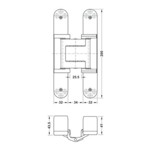 Kích thước Bản lề âm TE540 3D A8 SSS Hafele 924.17.325
