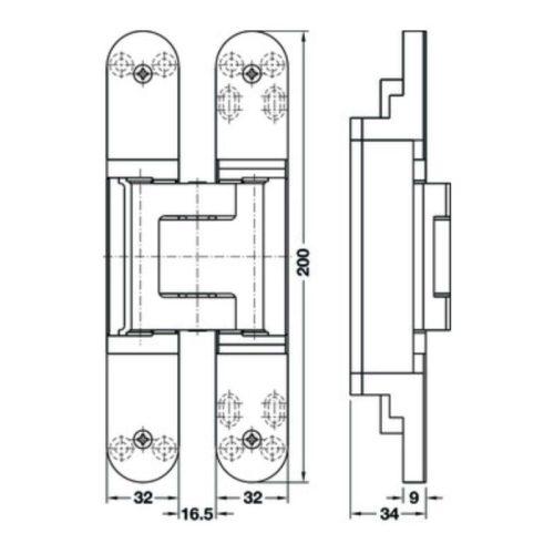 Bản lề âm TE540 3D, SC Hafele 924.17.223 3 Kích thước Bản lề âm TE540 3D, SC Hafele 924.17.223