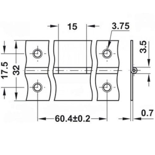Bản lề piano Hafele 351.03.847 3 Kích thước Bản lề piano Hafele 351.03.847