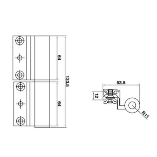 Kích thước Bản lề rãnh C Hafele 926.98.742