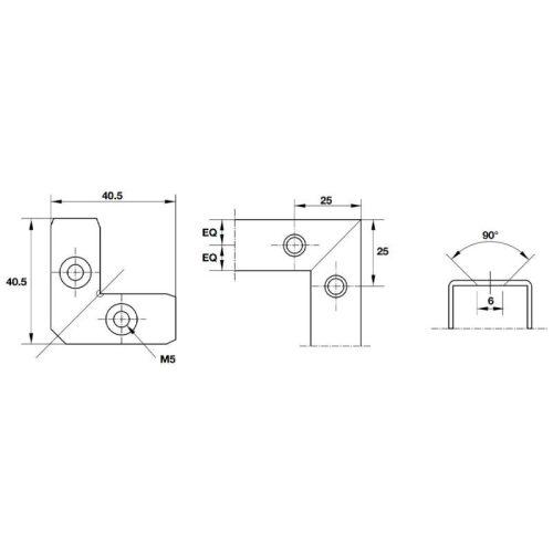 Bas nối góc Hafele 260.26.997 4 Kích thước Bas nối góc Hafele 260.26.997