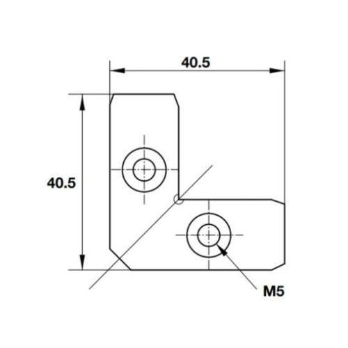 Kích thước Bas Nối Góc Hafele 260.26.998