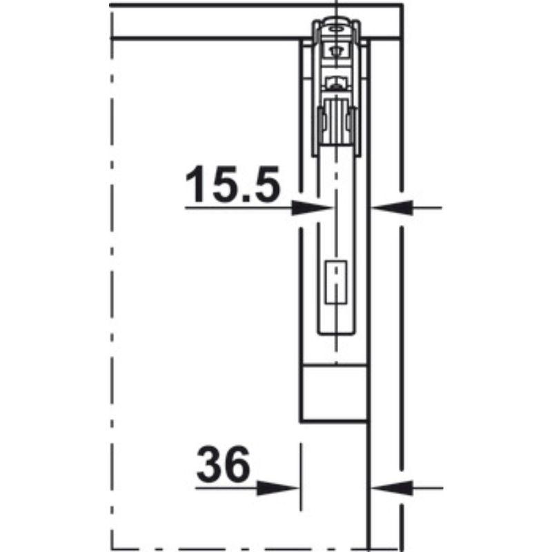 Kích thước bộ hộp lực Hafele 372.91.413 Kích thước bộ hộp lực Hafele 372.91.413