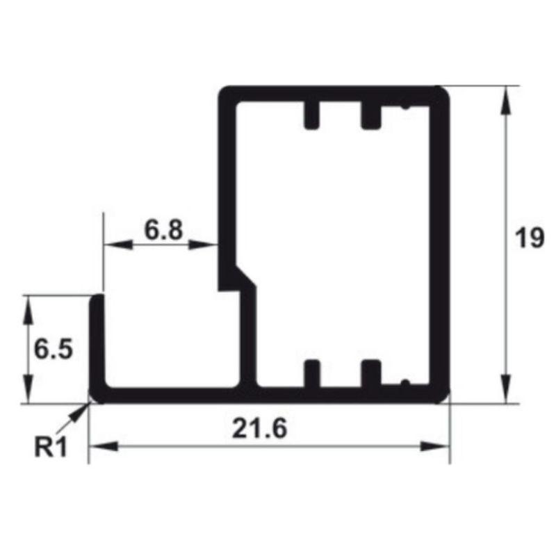 Kích thước Khung nhôm alusion N01 Hafele 563.58.903 Kích thước Khung nhôm alusion N01 Hafele 563.58.903