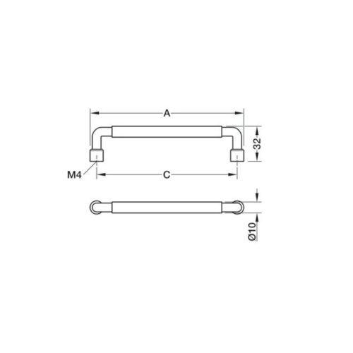 Tay nắm Hafele 106.70.403 3 Kích thước tay nắm Hafele 106.70.403