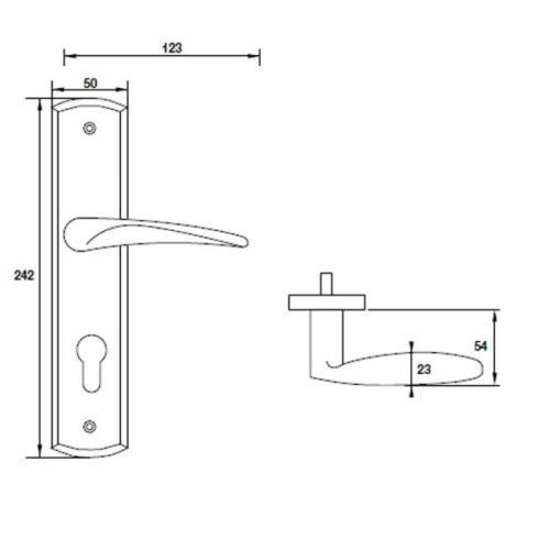 Kích thước Tay nắm Hafele 903.78.590