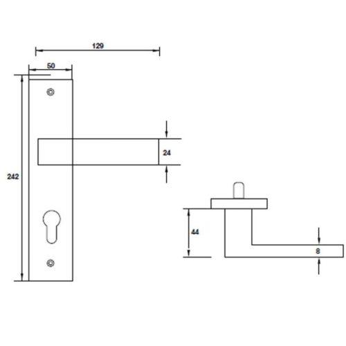 Kích thước Tay nắm Hafele 903.78.591