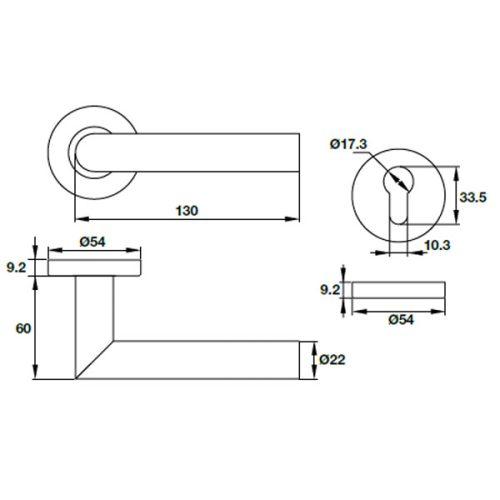 Tay nắm Hafele 903.91.454 3 Kích thước Tay nắm Hafele 903.91.454