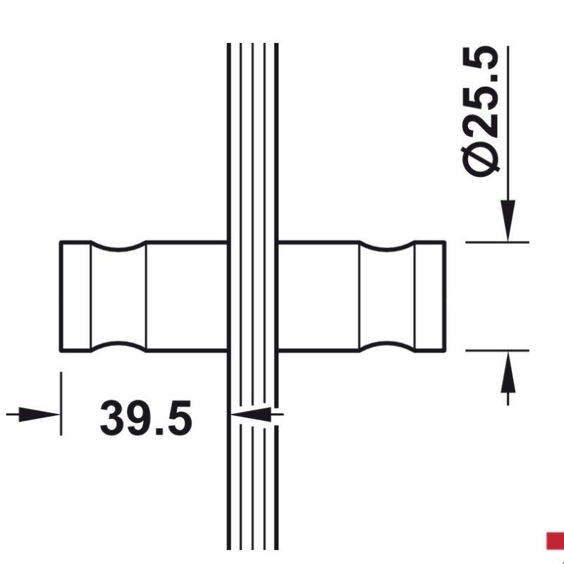 Kích thước tay nắm Hafele 988.98.080 Kích thước tay nắm Hafele 988.98.080