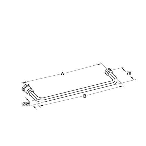 Tay nắm phòng tắm kính 500mm Hafele 903.12.373 4 Kích thước tay nắm phòng tắm kính 500mm Hafele 903.12.373