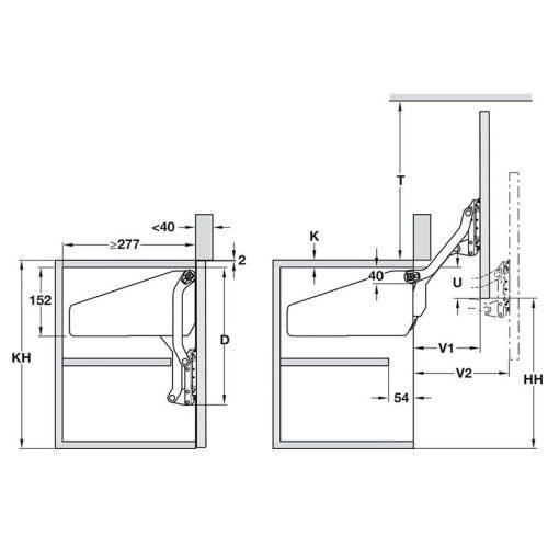Phụ kiện tay nâng Hafele 372.33.632 5 Lắp đặt phụ kiện tay nâng Hafele 372.33.632