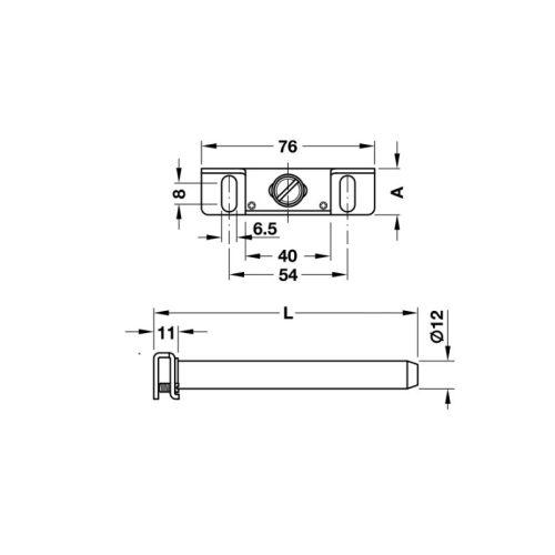 Chốt bas đỡ kệ Hafele 283.33.931 5 Kích thước chốt bas đỡ kệ Hafele 283.33.931