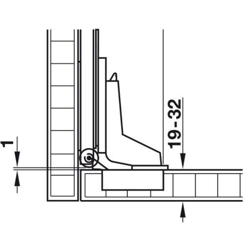 Phụ kiện bản lề tủ Hafele 408.24.002 4 Xe phụ kiện bản lề tủ Hafele 408.24.002