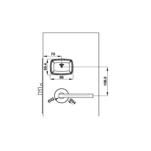 Khoá Hafele tay L - DINL - màu inox PL100 912.20.019 5 Kich thuoc kiem soat khoa hafele tay l dinl mau inox pl100 912 20 019