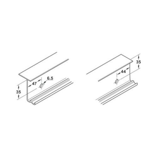 Ảnh bộ cửa trượt Slido F-Line42 50B 2 cánh Hafele 400.51.165