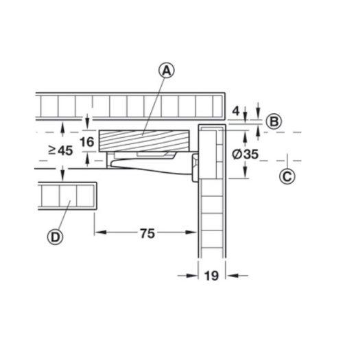 Cấu tạo bộ cửa trượt xoay bằng gỗ Hafele 408.07.501