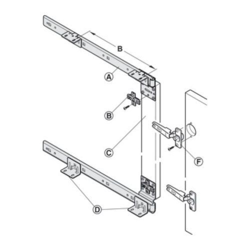 Chi tiết bộ cửa trượt xoay bằng gỗ Hafele 408.07.501