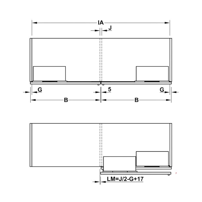 Chi tiết bộ phụ kiện cửa trượt bằng mặt M 50F FB Hafele 406.11.287 Chi tiết bộ phụ kiện cửa trượt bằng mặt M 50F FB Hafele 406.11.287