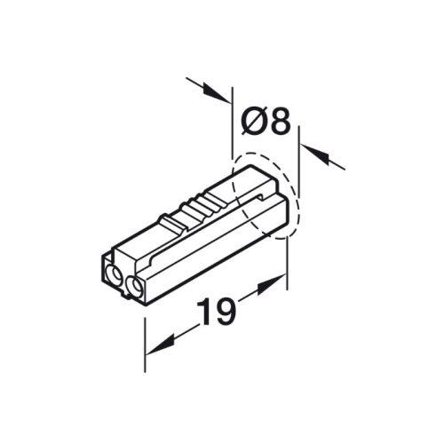 Chi tiết cảm biến cửa cho thanh dẫn đèn 24V Hafele 833.89.253