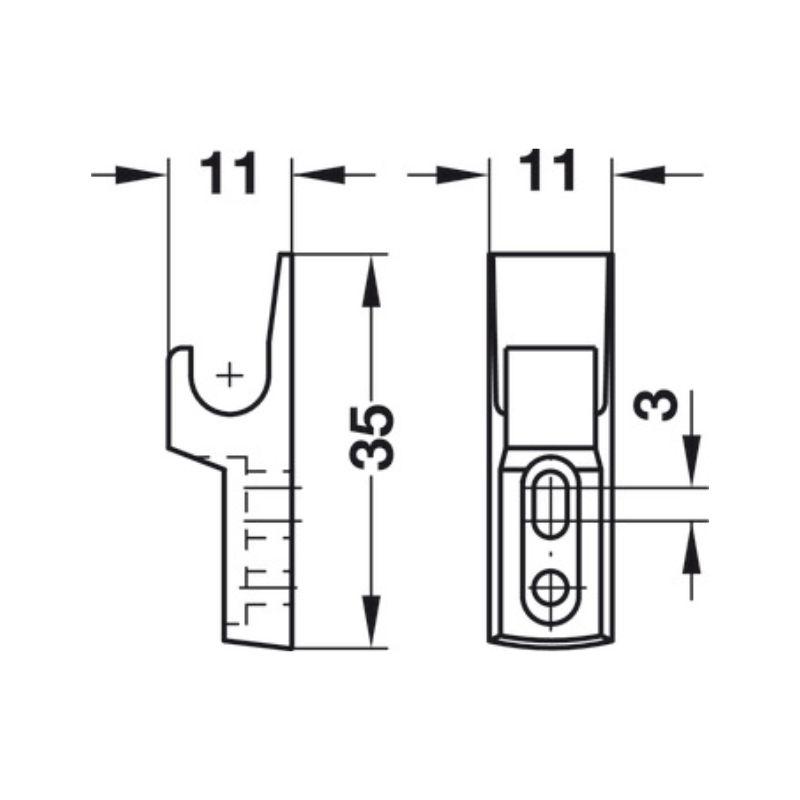 Chi tiết chặn cửa Mini-Latch Hafele 245.54.701 Chi tiết chặn cửa Mini-Latch Hafele 245.54.701
