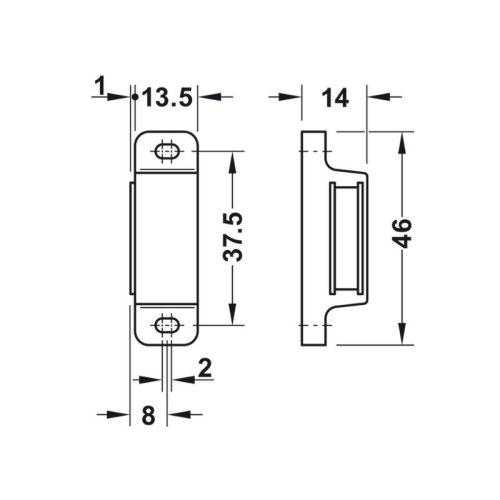 Chi tiết chốt nam châm lực kéo 4kg Hafele 246.94.701