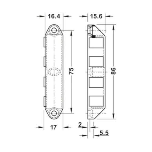 Nam châm giữ cửa Hafele 246.75.630 4 Chi tiết nam châm giữ cửa Hafele 246.75.630