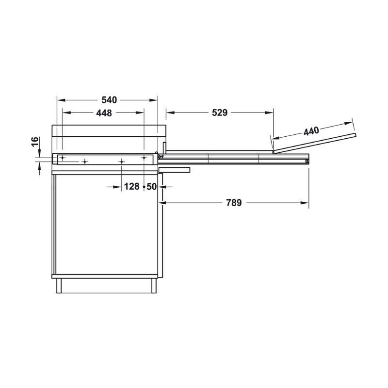 Chi tiết phụ kiện bàn mở rộng Hafele 505.73.945 Chi tiết phụ kiện bàn mở rộng Hafele 505.73.945