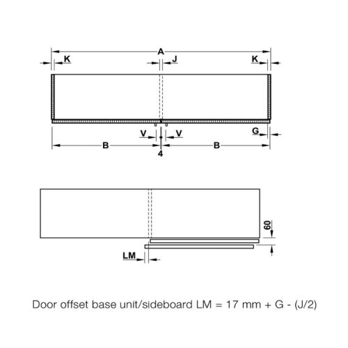 Phụ kiện cửa trượt bằng mặt S/US 20FB Hafele 406.11.205 5 Chi tiết phụ kiện cửa trượt bằng mặt S/US 20FB Hafele 406.11.205