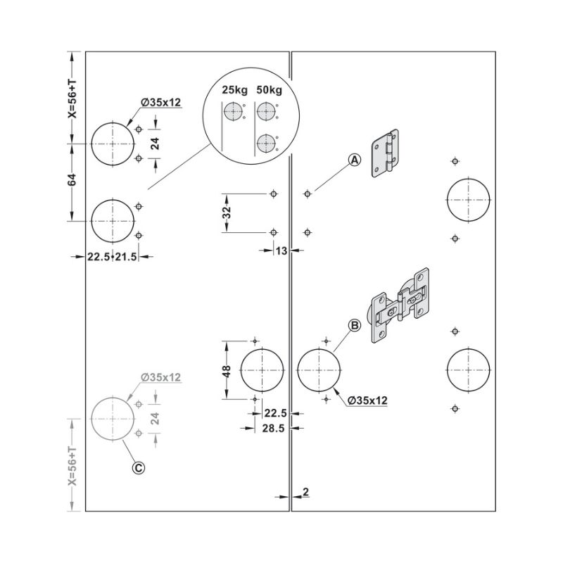 Chi tiết phụ kiện cửa xếp trượt F-Fold61 25A trái Hafele 409.36.032 Chi tiết phụ kiện cửa xếp trượt F-Fold61 25A trái Hafele 409.36.032