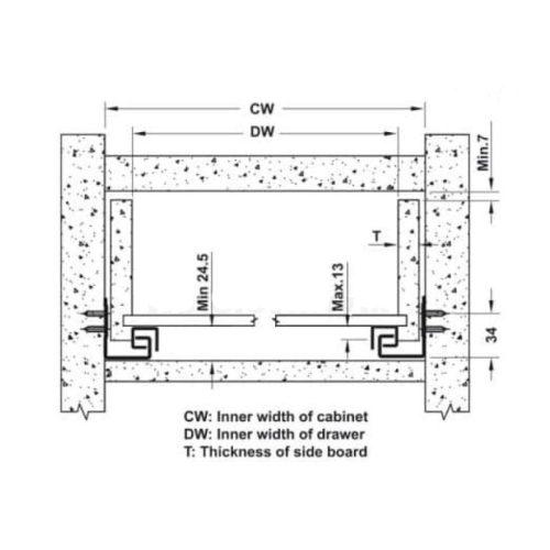 Ray âm EPC EVO Hafele 433.32.513 5 Chi tiết ray âm EPC EVO Hafele 433.32.513