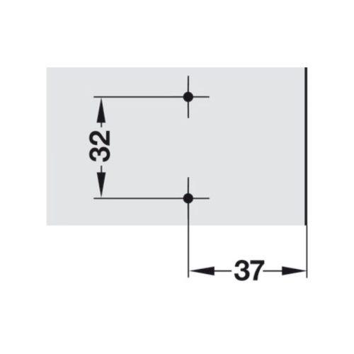 Chi tiết tấm gắn hình chữ thập Hafele Metalla 329.84.020