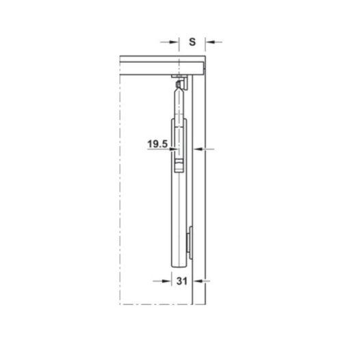 Tay nâng Free flap H Hafele 372.39.611 5 Chi tiết tay nâng Free flap H Hafele 372.39.611