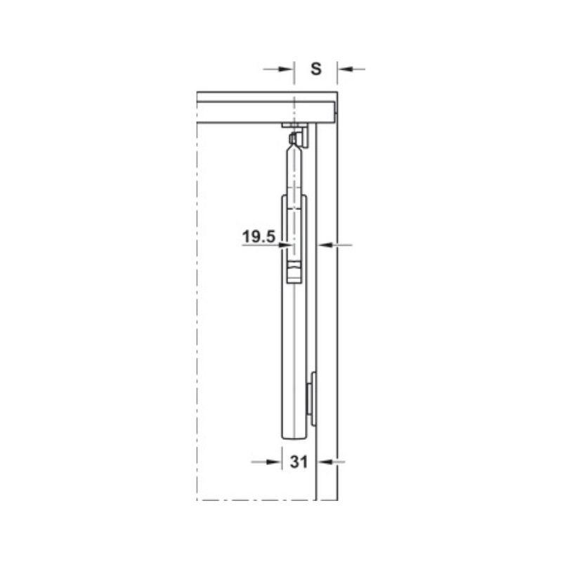 Chi tiết tay nâng Free flap H Hafele 372.39.630 Chi tiết tay nâng Free flap H Hafele 372.39.630