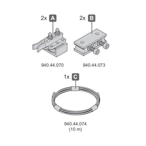 Combo bộ phụ kiện cửa trượt đồng bộ cho Classic P Hafele 940.44.002