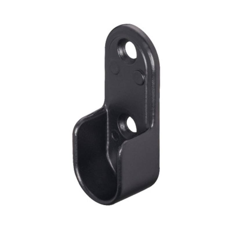 Ke đỡ 2 đầu thanh treo quần áo đen Hafele 803.25.360 Ke đỡ 2 đầu thanh treo quần áo đen Hafele 803.25.360
