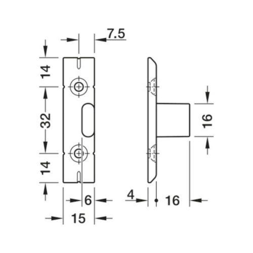 Bas Pacofix SF Hafele 262.49.366 3 Kích thước Bas Pacofix SF Hafele 262.49.366