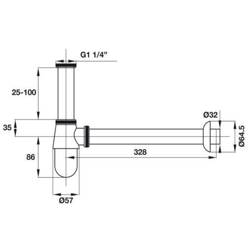 Bẫy nước P-Trap Hafele 495.61.242 3 Bẫy nước P-Trap Hafele 495.61.242