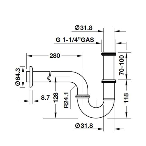 Bẫy nước S-Trap Hafele 495.61.241 3 Bẫy nước S-Trap Hafele 495.61.241