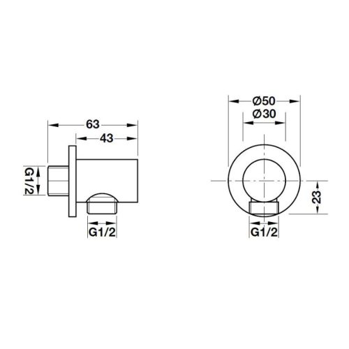 Bộ tiếp nước dạng tròn Hafele 485.60.008 3 Bộ tiếp nước dạng tròn Hafele 485.60.008
