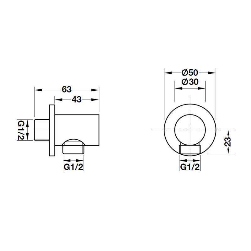 Bộ tiếp nước dạng tròn Hafele 485.60.008 Bộ tiếp nước dạng tròn Hafele 485.60.008