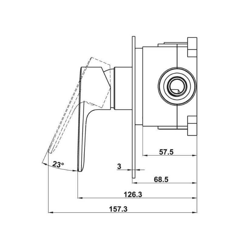 Bộ trộn âm 1 đường nước Kobe Hafele 589.15.008 Bộ trộn âm 1 đường nước Kobe Hafele 589.15.008