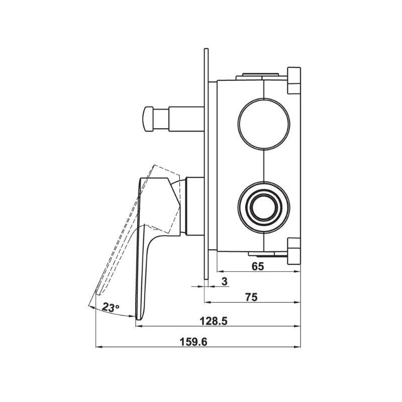 Bộ trộn âm 2 đường nước Kobe Hafele 589.15.007 Bộ trộn âm 2 đường nước Kobe Hafele 589.15.007
