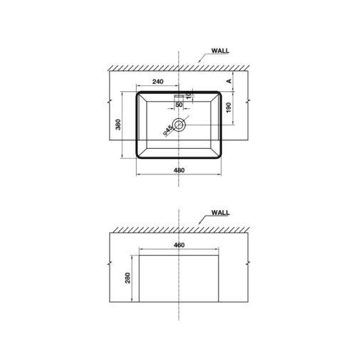 Chậu rửa mặt lavabo bán âm Hafele 588.44.040 3 Chậu rửa mặt lavabo bán âm Hafele 588.44.040