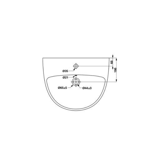 Chậu rửa mặt lavabo Sapporo Hafele 588.79.003 3 Chậu rửa mặt lavabo Sapporo Hafele 588.79.003