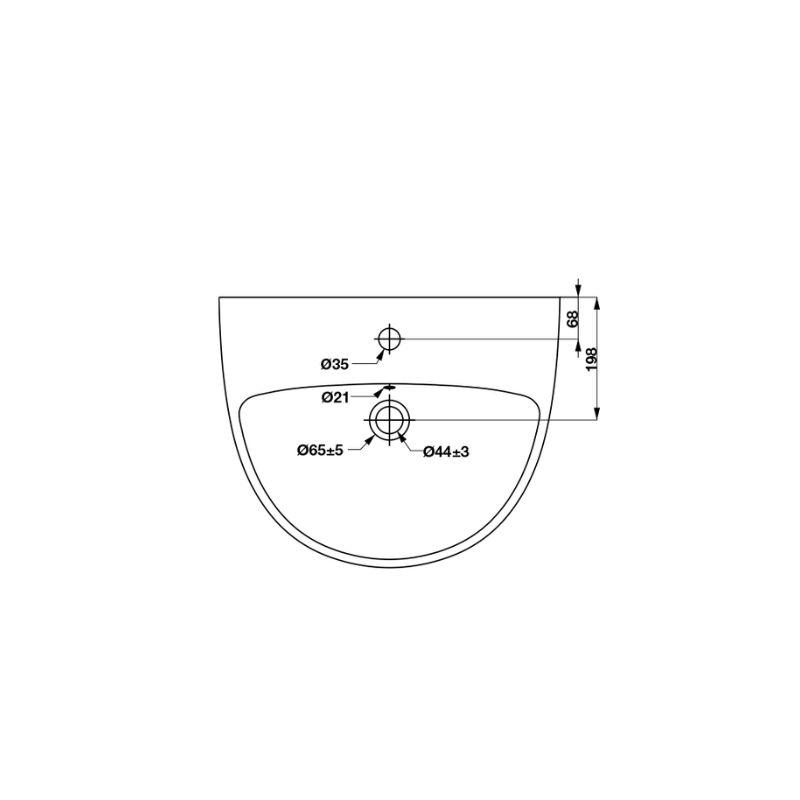 Chậu rửa mặt lavabo Sapporo Hafele 588.79.003 Chậu rửa mặt lavabo Sapporo Hafele 588.79.003