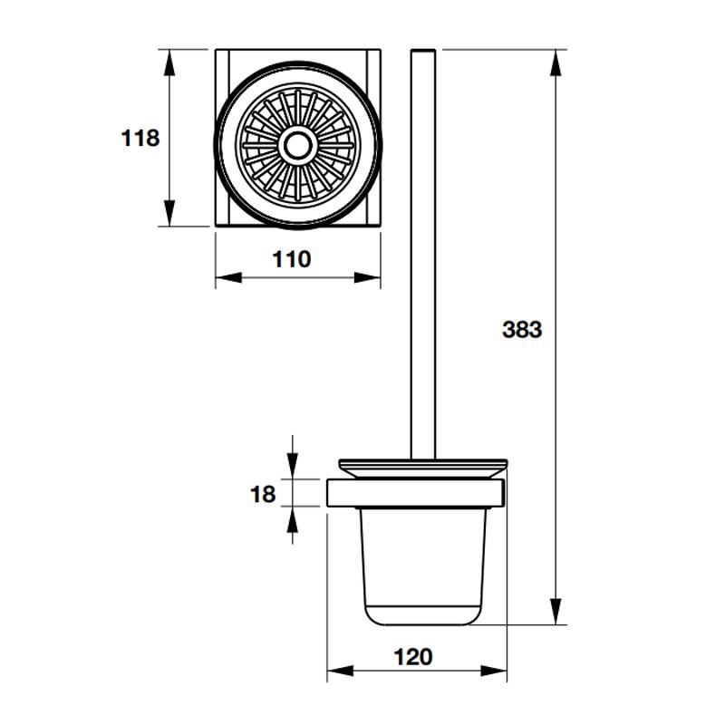 Giá treo cọ vệ sinh Hafele Chiba 580.87.570 Giá treo cọ vệ sinh Hafele Chiba 580.87.570