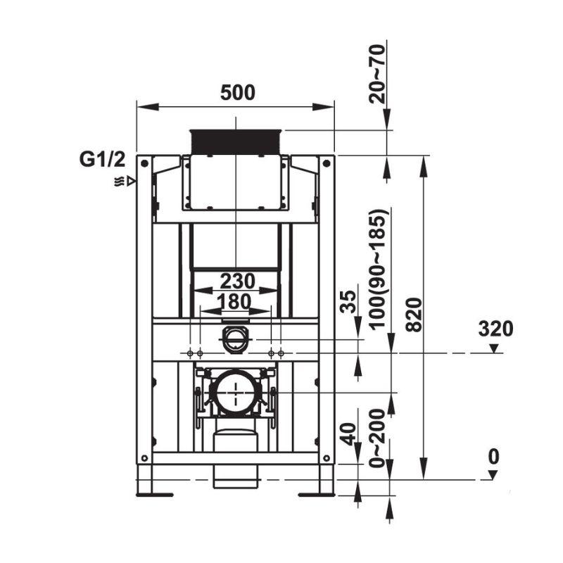 Két nước âm Mechanical 1140 Hafele 588.73.922 Két nước âm Mechanical 1140 Hafele 588.73.922