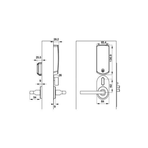 Khoá Hafele tay L - DINL - màu inox PL100 912.20.019 4 kich thuoc khoa hafele tay l dinl mau inox pl100 912 20 019
